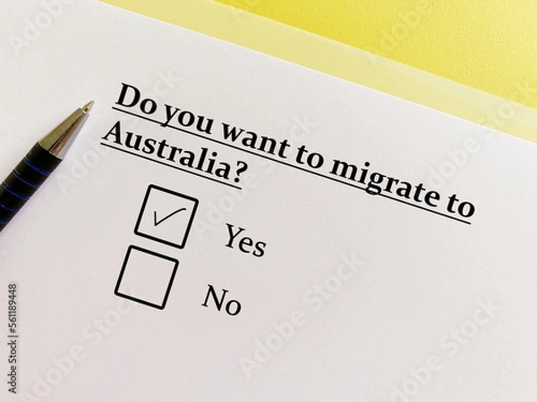 Obraz Questionnaire about migration