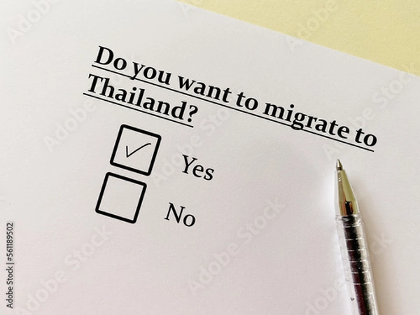 Obraz Questionnaire about migration