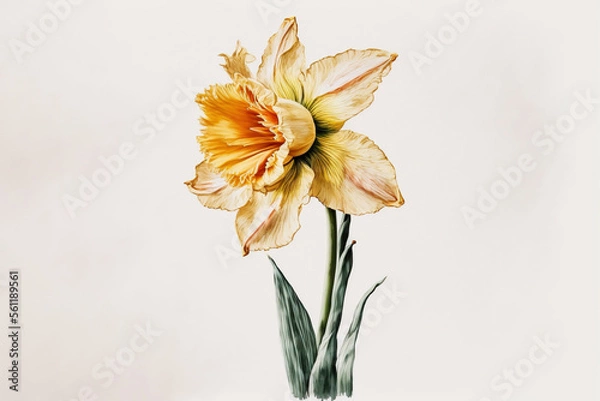 Obraz Daffodils, Narcissus spp - Watercolour (Generative Art)