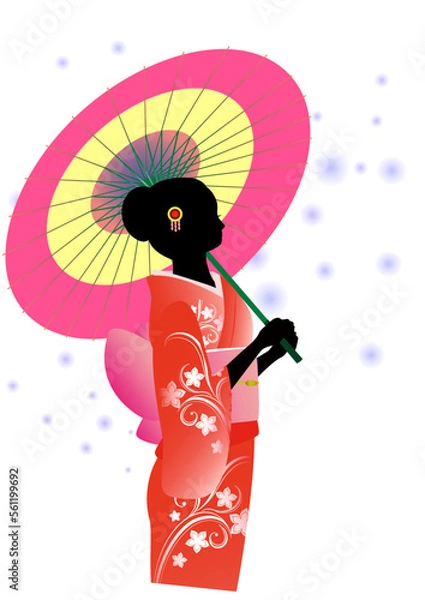 Fototapeta 女性、着物、和風