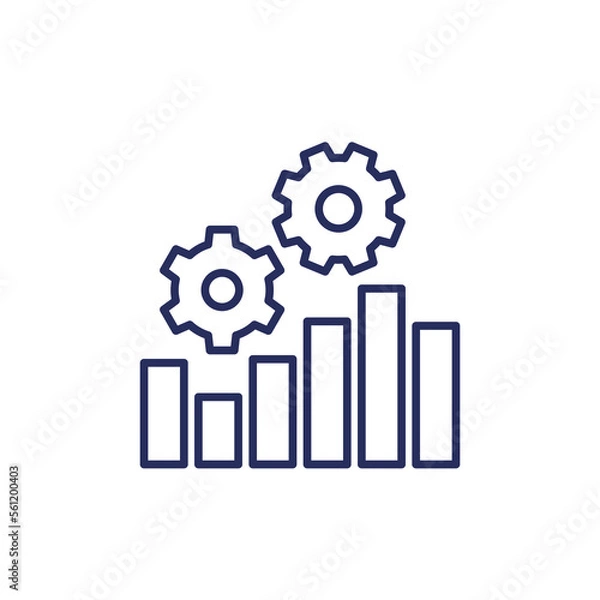 Fototapeta performance line icon with a graph