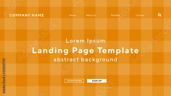 Fototapeta landing page template  with checker scott pattern urban theme background for website UI template business Annual reports, flyer, poster, magazine cover,brochure template vector EPS.