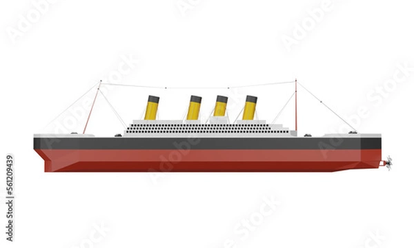 Obraz Old passenger cruise ship boat.3D rendering