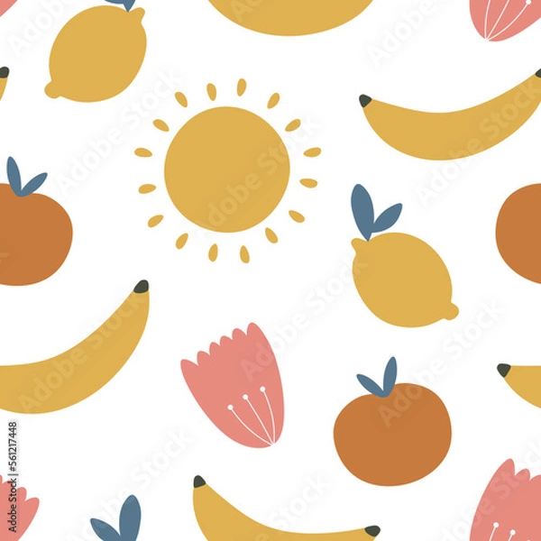 Obraz fruits sealmess pattern, background wallpaper