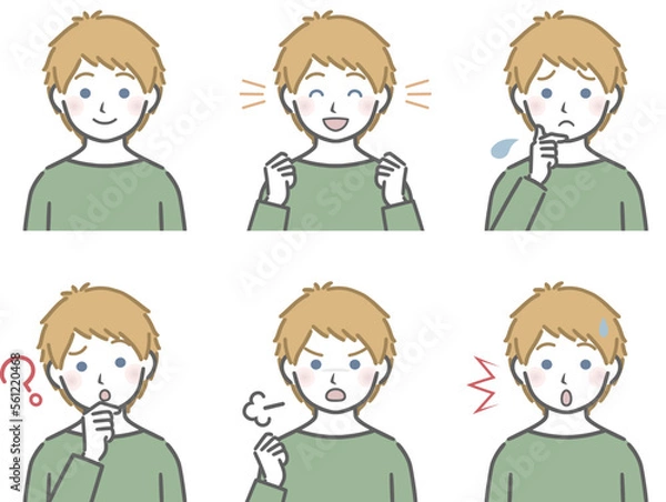 Obraz 白人少年の色々な表情