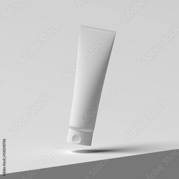 Fototapeta 3d rendering, packaging template for cream or cosmetics, mockup for design