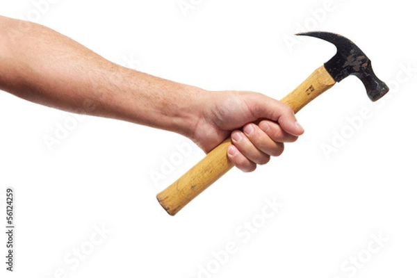 Fototapeta Hand with hammer.