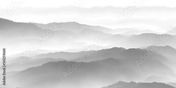 Fototapeta mountains in the fog