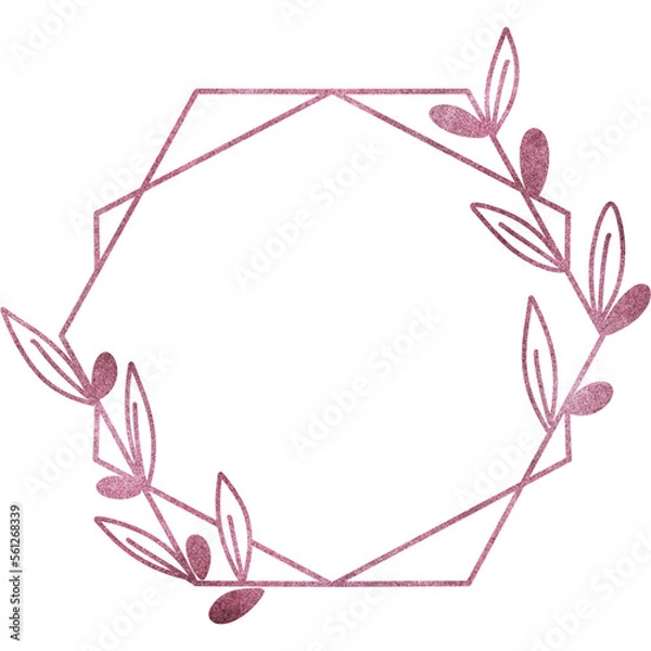 Fototapeta Rose gold geometric frame 