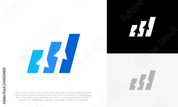 Obraz financial growth logo design vector
