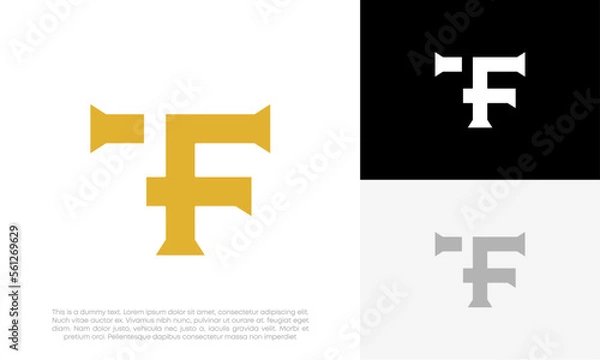 Obraz TF or FT letter logo initial modern design vector