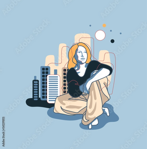 Obraz woman illustration art line vector