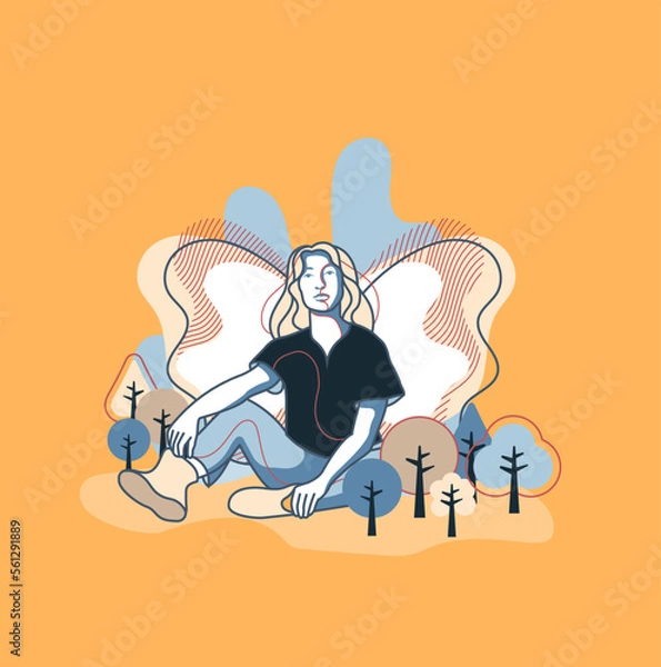 Fototapeta Woman illustrator art vector
