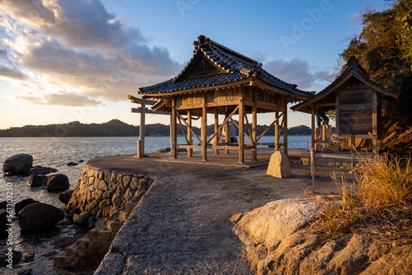 Fototapeta 白石龍神社 - 夕景