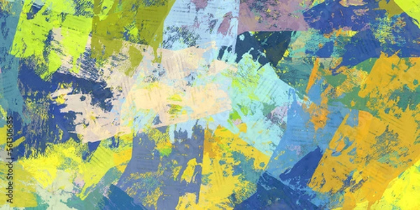 Obraz paint roller texture, abstract light blue and yellow background