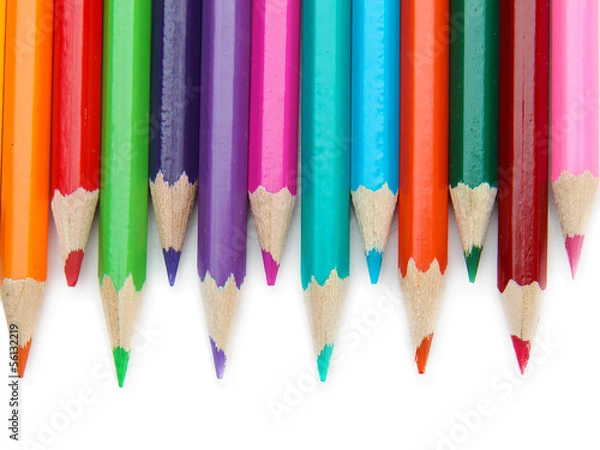 Fototapeta Colour pencils isolated on white