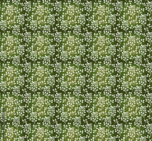 Fototapeta green background flowers pattern