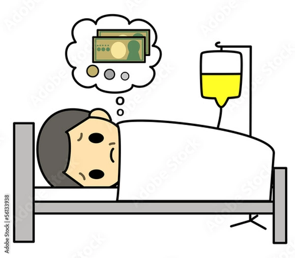 Obraz 入院費を心配する患者