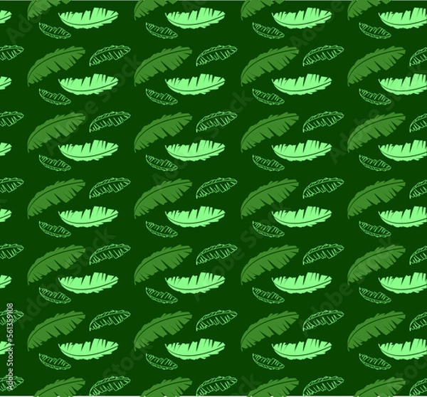 Fototapeta Seamless Pattern Banana Leaf Vector Design, background banana leaf pattern design vector