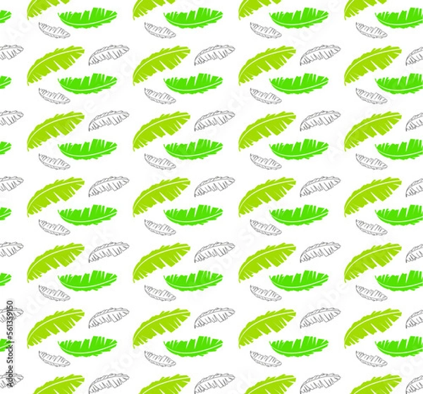 Fototapeta Seamless Pattern Banana Leaf Vector Design, background banana leaf pattern design vector