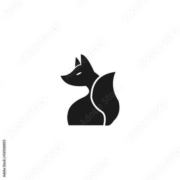 Fototapeta Fox Silhouette Vector Design, fox sign object flat vector design