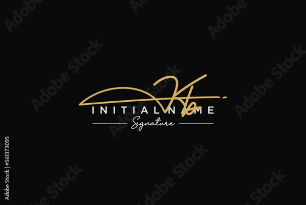 Fototapeta Initial KB signature logo template vector. Hand drawn Calligraphy lettering Vector illustration.