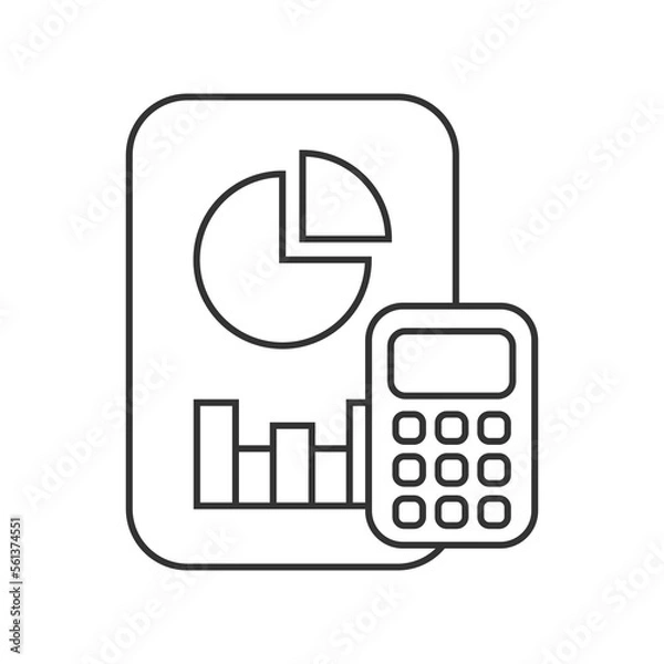 Fototapeta Accounting vector icon. Line sign for mobile concept and web design. Symbol, logo illustration. Vector graphics