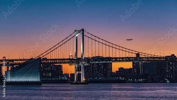 Obraz 夕暮れのレインボーブリッジ