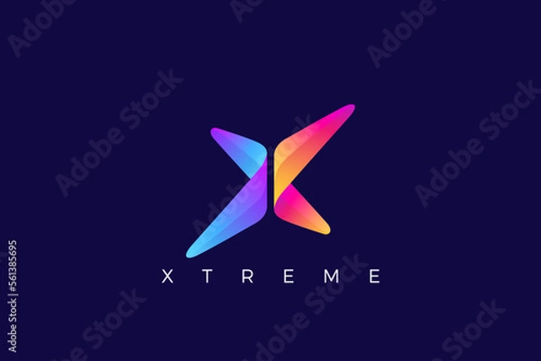 Obraz Butterfly Logo Letter X design vector template.