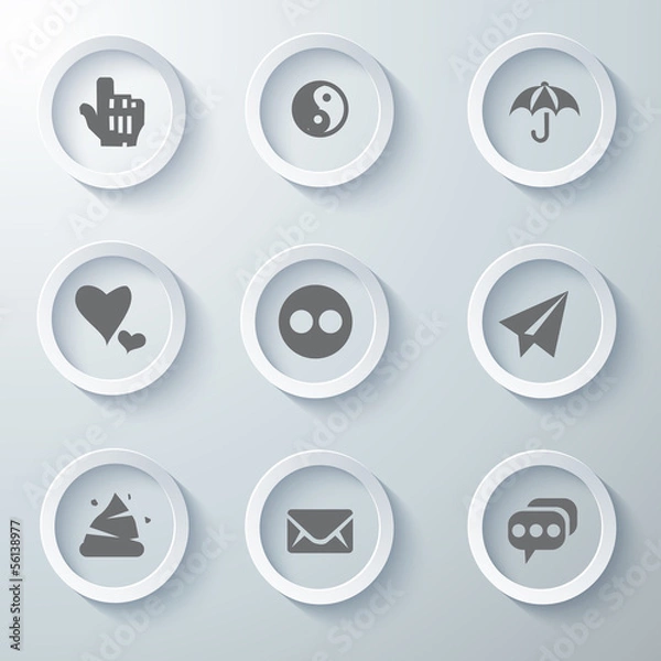 Fototapeta Icon Set collection White 3d icons 3d icons vector illustration 