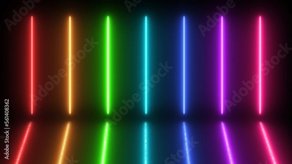Obraz Colorful Flicker Neon Light Technology VJ Loop Dancing Stage Background