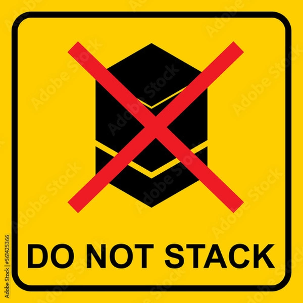 Fototapeta Do Not Stack Warning Sticker For Product Packaging