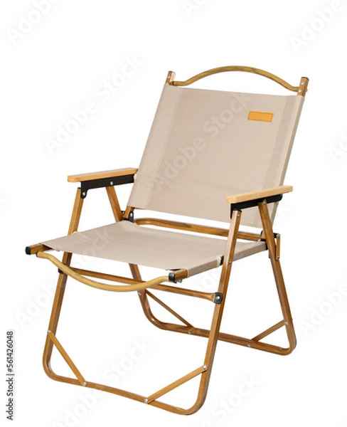 Obraz Folding camp chair isolated on white background.