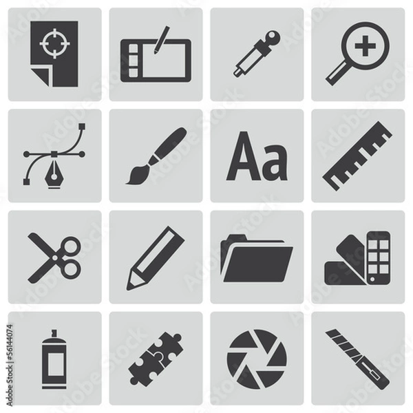 Fototapeta Vector black  graphic design  icons set