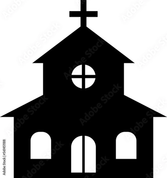 Fototapeta 教会のシンプルなイラストアイコン