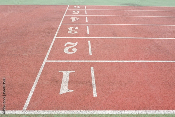 Fototapeta 육상트랙과 출발선의 숫자