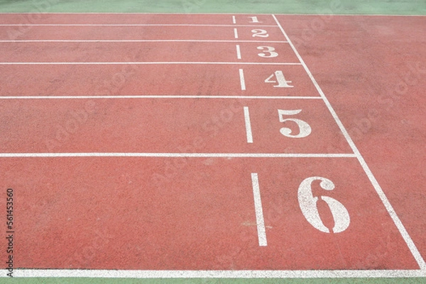 Fototapeta 육상트랙과 출발선의 숫자