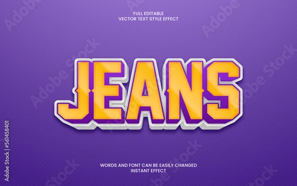 Fototapeta Jeans Text Effect