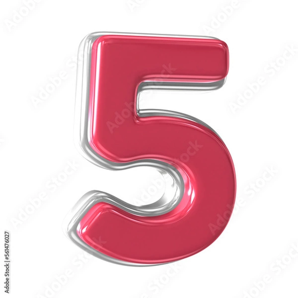 Fototapeta Number Red 3d