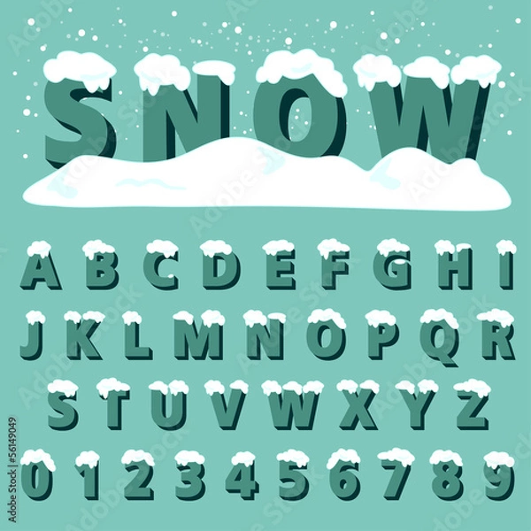 Obraz Retro type font with snow