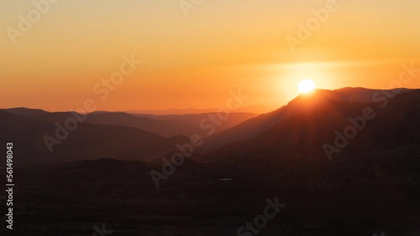 Fototapeta sunset in the mountains