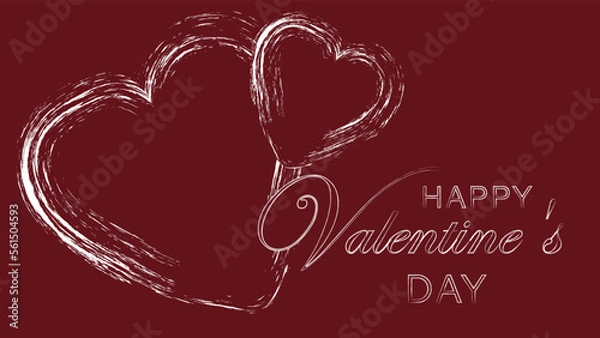Obraz Happy Valentine day hand drawn greeting card