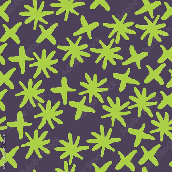 Fototapeta Stars seamless vector pattern for wrapping, digital paper, wallpaper, fabric print, textile design. Simple silhouette shape of shining star decorative element for kids, baby, children, sport.