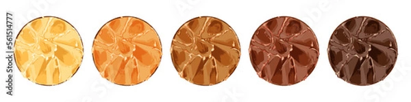 Obraz 小皿に乗せた味噌の手描き水彩風イラスト