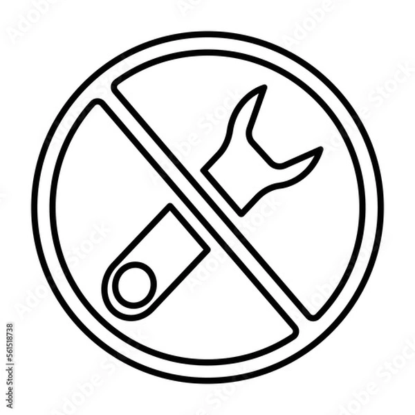 Fototapeta Forbidden Repair vector icon. Style is bicolor flat icon symbol,