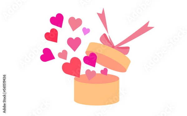 Obraz ハートのプレゼント　リボン　ピンク