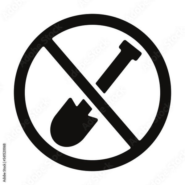 Fototapeta no digging sign icon vector
