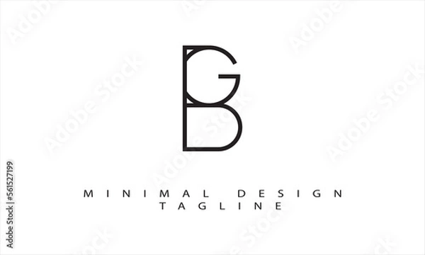 Fototapeta BG Minimal Logo Design Vector Art Illustration