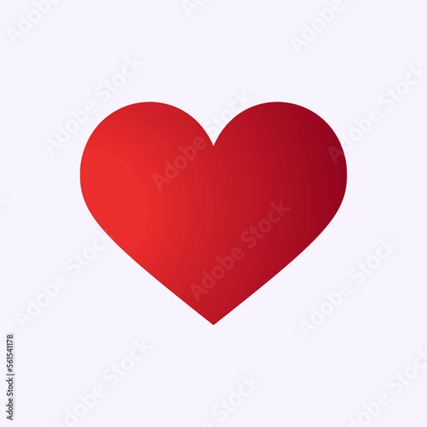 Fototapeta Symbol of Heart. Simple vector Icon. The classic symbol is universally used. Side lighting. The gradient of red color.