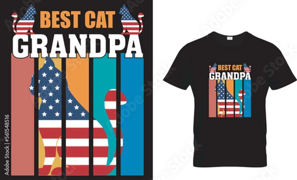 Obraz Best Cat Grandpa t-shirt design
